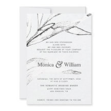 Svart och vitt, modernt grafikblad bröllop