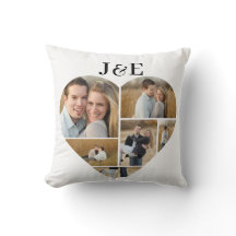 Svart och vitt Monogram Heart Photo Collage