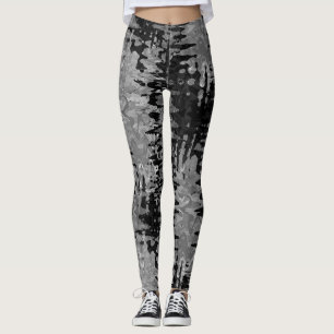 svart och vitt mönster leggings