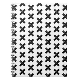 Svart och vitt "multiplicera"-symbol Lino-klipp Anteckningsbok