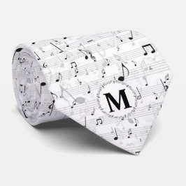Svart och vitt musikanteckning Musician Monogram Slips
