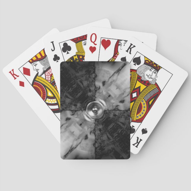 Svart och vitt musikhögtalare spelkort (Baksidan)