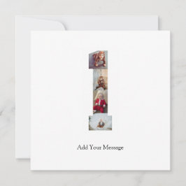 Svart och Vitt Nummer 1 Foto Collage Tack Kort