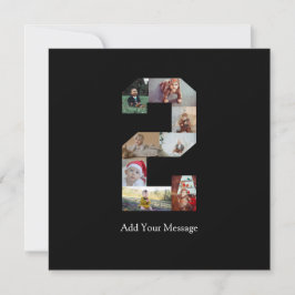 Svart och Vitt Nummer 2 Foto Collage Meddelande