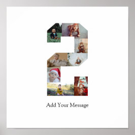 Svart och Vitt Nummer 2 Foto Collage Poster