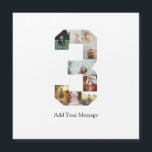 Svart och Vitt Nummer 3 Foto Collage<br><div class="desc">Denna anpassningsbara produkt är där foton är arrangerade för att bilda formen av ett nummer. Det används ofta för milstolpsfiranden som födelsedagar, årsdagar eller prestationer, så att användarna kan visa minnesvärda bilder inom en enda, iögonfallande display. Designen erbjuder vanligtvis utrymmen för olika fotostorlekar och orienteringar, vilket säkerställer en visuellt tilltalande...</div>