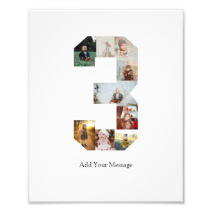 Svart och Vitt Nummer 3 Fotokollage Fototryck