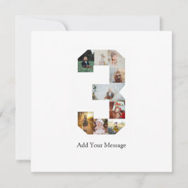 Svart och Vitt Nummer 3 Fotokollage Meddelande
