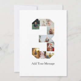 Svart och Vitt Nummer 3 Fotokollage Meddelande
