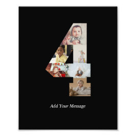 Svart och Vitt Nummer 4 Foto Collage