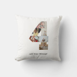 Svart och Vitt Nummer 4 Foto Collage Kudde