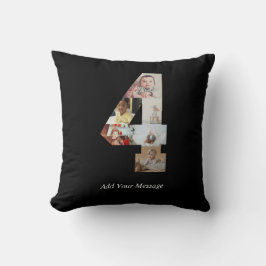 Svart och Vitt Nummer 4 Foto Collage Kudde