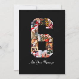 Svart och Vitt Nummer 6 Foto Collage Meddelande