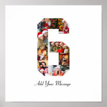 Svart och Vitt Nummer 6 Foto Collage