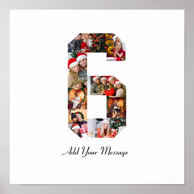 Svart och vitt nummer 6 fotokollage poster (Framsidan)