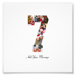 Svart och Vitt Nummer 7 Foto Collage