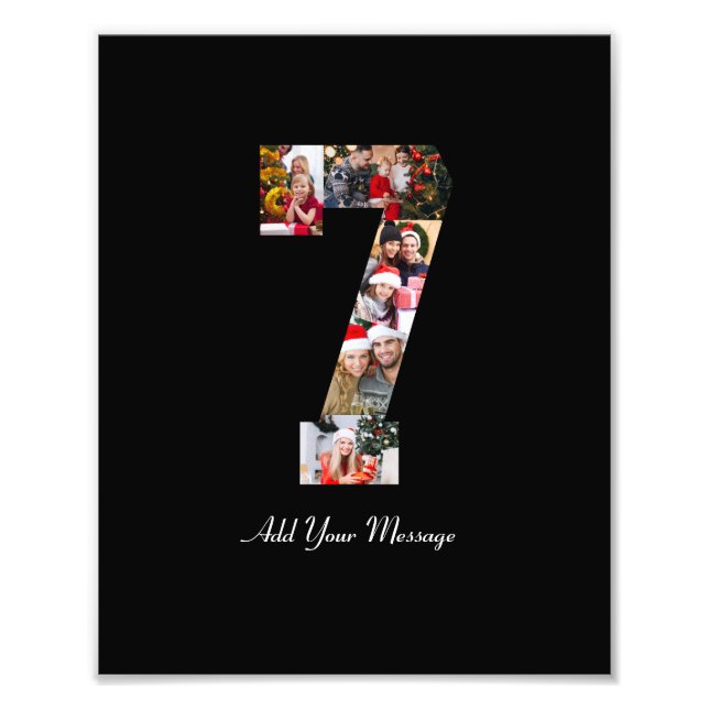 Svart och Vitt Nummer 7 Foto Collage (Framsidan)