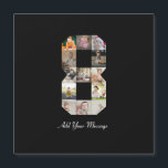 Svart och Vitt Nummer 8 Foto Collage<br><div class="desc">Denna anpassningsbara produkt är där foton är arrangerade för att bilda formen av ett nummer. Det används ofta för milstolpsfiranden som födelsedagar, årsdagar eller prestationer, vilket gör det möjligt för användare att visa minnesvärda bilder inom en enda, iögonfallande display. Designen erbjuder vanligtvis utrymmen för olika fotostorlekar och orienteringar, vilket säkerställer...</div>