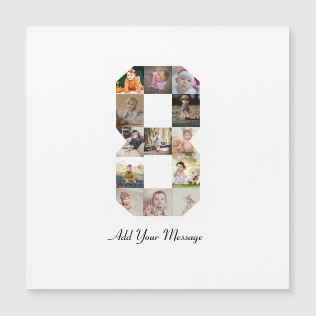 Svart och Vitt Nummer 8 Foto Collage (Framsida)