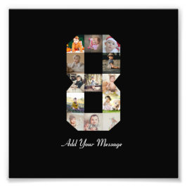 Svart och Vitt Nummer 8 Foto Collage