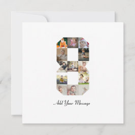 Svart och Vitt Nummer 8 Foto Collage Kort