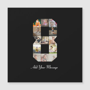 Svart och Vitt Nummer 8 Fotokollage