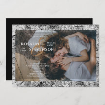 Svart och vitt orange Struktur Photo Bröllop