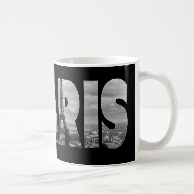 Svart och Vitt Paris Kaffemugg (Höger)