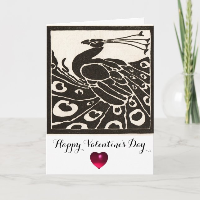 SVART OCH VITT PEACOCK HELGKORT (Framsida)