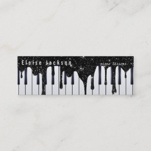 Svart och vitt piano mini visitkort