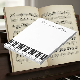 Svart och vitt piano nycklar anteckningsblock för