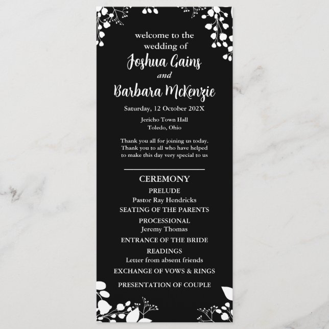 Svart och vitt platt program (Framsida)