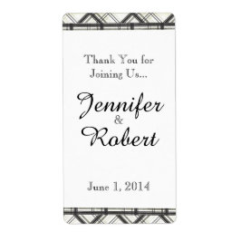 Svart och vitt Play Bröllop Vin-etikett Fraktsedel