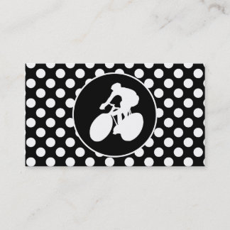 Svart och vitt Polka dots; cykling Visitkort