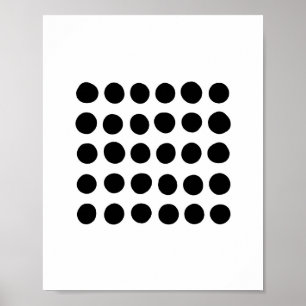 Svart och vitt polka dots. Enkel geometrisk Poster