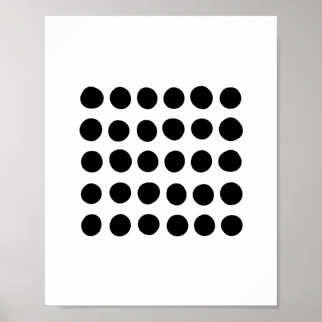 Svart och vitt polka dots. Enkel geometrisk Poster (Framsidan)