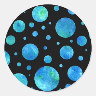 Svart och vitt Polka dots Sticker Runt Klistermärke