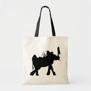 Svart och vitt poppart Elephant Tygkasse