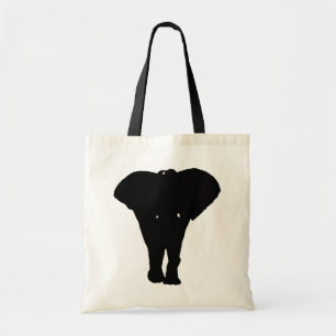 Svart och vitt poppart Elephant Tygkasse