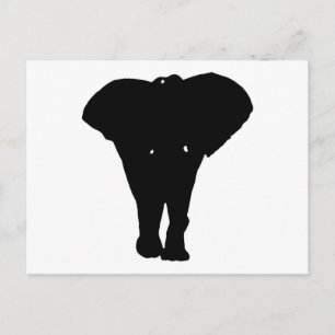 Svart och vitt poppart Elephant Vykort