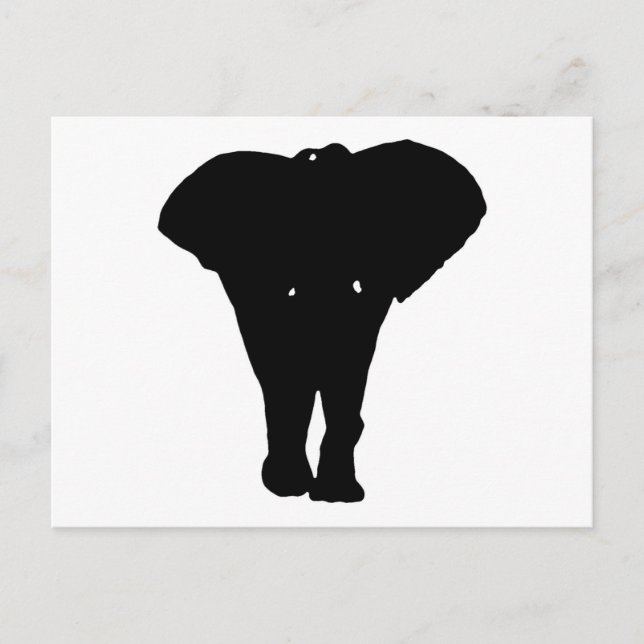Svart och vitt poppart Elephant Vykort (Framsida)