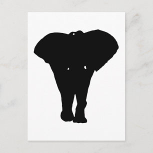 Svart och vitt poppart Elephant Vykort