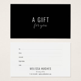 Svart och vitt presentkort med enkel Elegant Visitkort