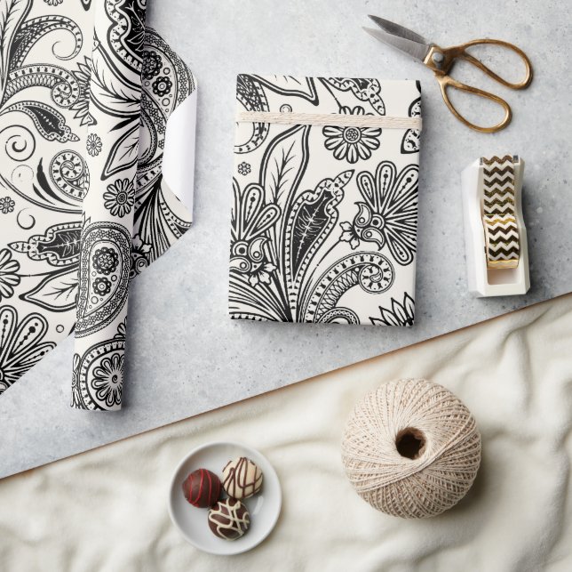 Svart och vitt presentpapper (Hantverk)