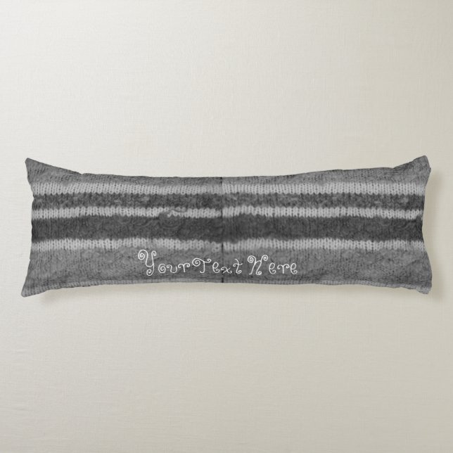 svart och vitt rand av hand kroppskudde (Framsidan)