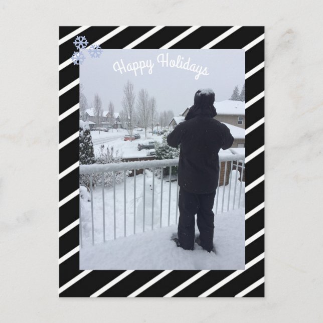 Svart och vitt Rand-Helgdag-foto Helg Vykort (Framsida)