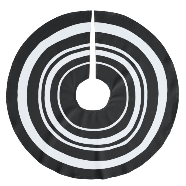 Svart och vitt Ringar Julgran Skirt Julgransmatta Borstad Polyester (Framsidan)