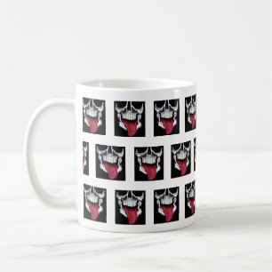 Svart och vitt röd dödskalle mönster kaffemugg