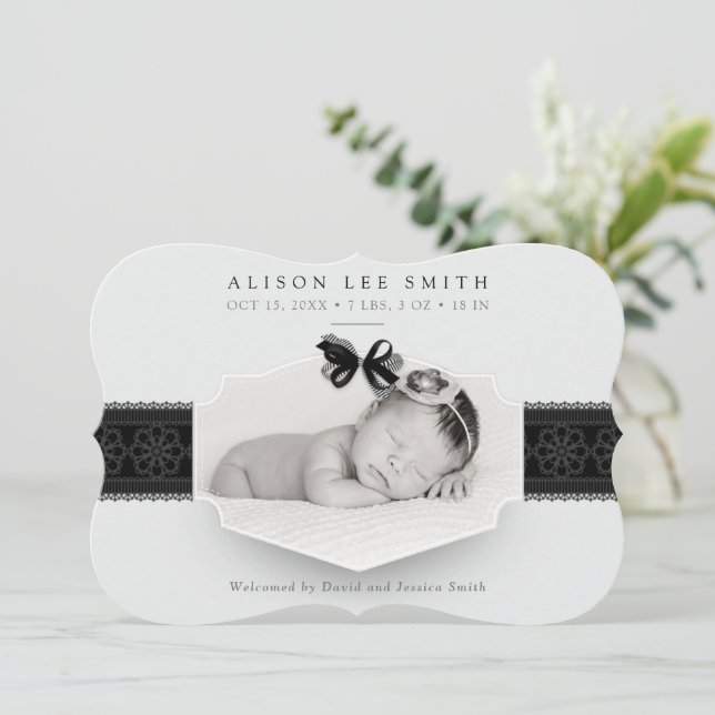 Svart och vitt romantiskt snöre-meddelande meddelande (Stående Fram)