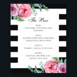 Svart och vitt rosa boho blommigt bröllop-drycker poster<br><div class="desc">Svart och vit bröllop dricker pub poster med vattenfärgade rosa boho blommor. Lämpligt för födelsedag,  årsdag och andra party. Kontakta mig om du behöver fler artiklar.</div>